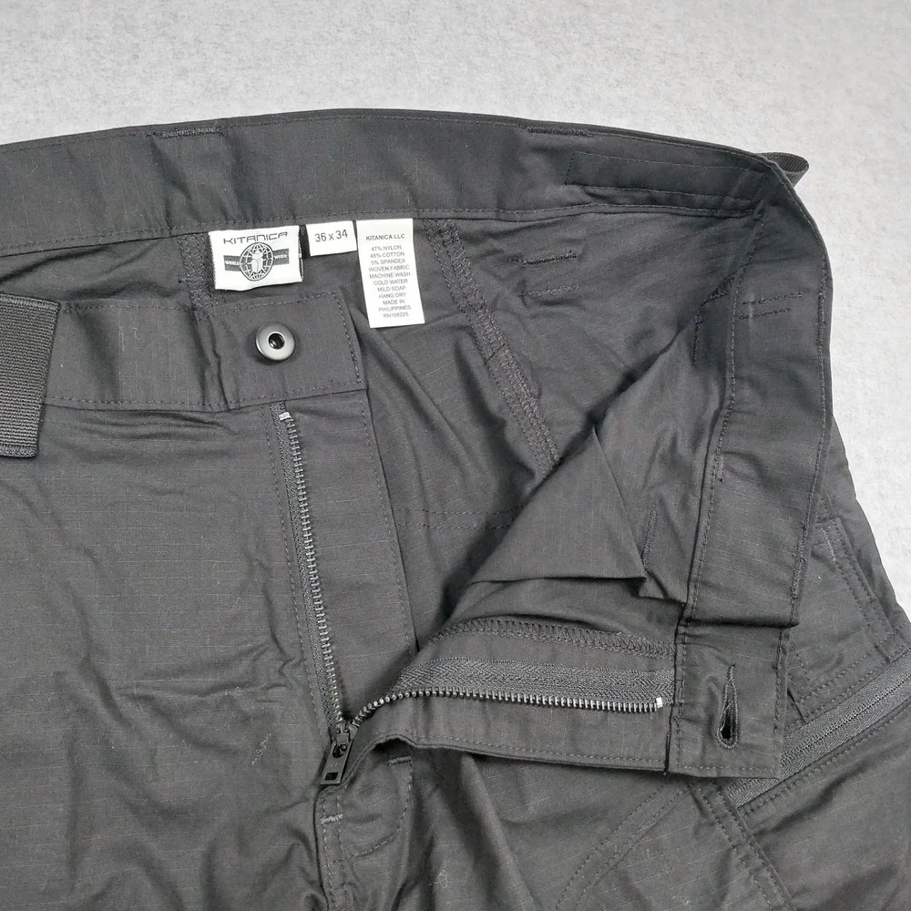 Kitanica Pants Mens 36x34 Black Zip Off Tactical Convertible Hiking NEW